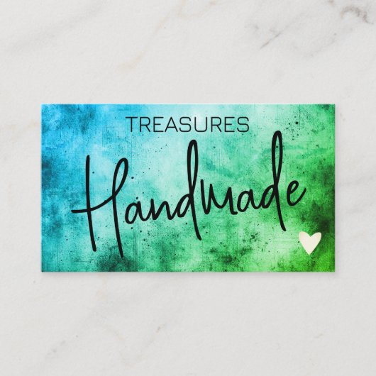 Carte De Visite Artisanat artisanal Calligraphie Bleu Vert Décroch (Devant)