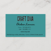 Carte De Visite Artisanat d'artiste de diva de métier tricotant (Dos)