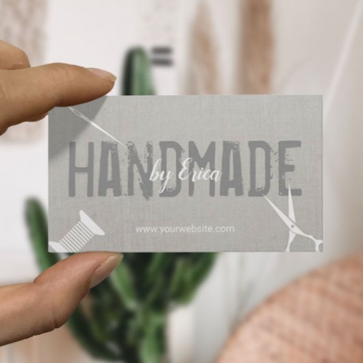 Carte De Visite Artisanat de couture artisanal Élégant lin d'argen