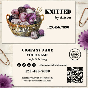 Carte De Visite Artisanat de tricot fait main en laine