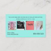 Carte De Visite Artisanat et design en vinyle - Corail & Turquoise (Dos)