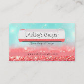 Carte De Visite Artisanat et design en vinyle - Corail & Turquoise (Devant)