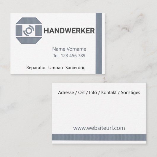 Carte De Visite Artisans (Devant / Derrière)