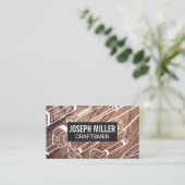 Carte De Visite Artisans Arrière - plan bois | Outils (Debout devant)