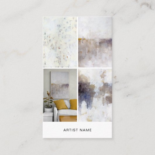 Carte De Visite Artist 4 Image Grid Template (Devant)