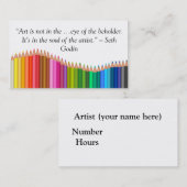 Carte de visite/Artiste (Devant / Derrière)