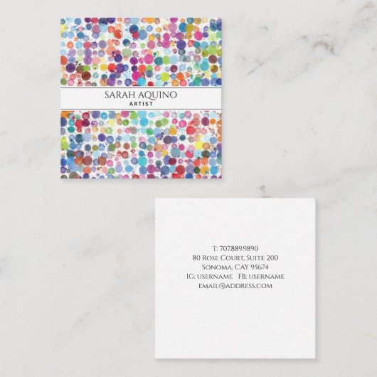 Carte de visite artiste (Devant / Derrière)