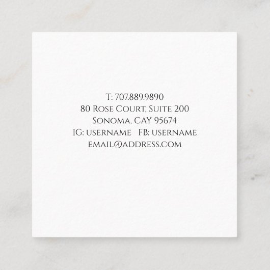 Carte de visite artiste (Dos)