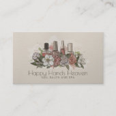 Carte De Visite Artiste à ongles - illustration d'aquarelle floral (Devant)