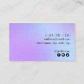 Carte De Visite Artiste à ongles mauve et bleu à gradient de lumiè (Dos)