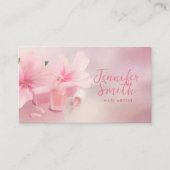 Carte De Visite Artiste à ongles Rose pastel doux (Devant)