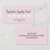 Carte De Visite Artiste à ongles roses récompense Coeurs de fidéli (Devant / Derrière)