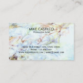 Carte De Visite Artiste Abstrait de l'aquarelle de la Terre (Dos)