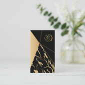 carte de visite artiste Abstrait noir et or (Debout devant)