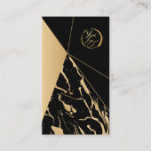 carte de visite artiste Abstrait noir et or (Devant)
