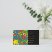 Carte De Visite Artiste Abstrait rouge jaune vert bleu (Debout devant)