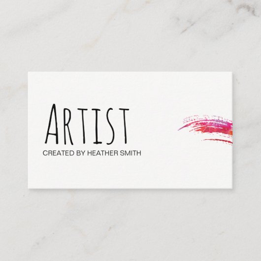 Carte De Visite Artiste / Aquarelle (Devant)