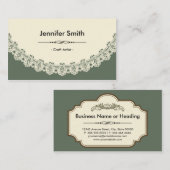 Carte De Visite Artiste Artiste Artiste - Dentelle Rétro Chic (Devant / Derrière)
