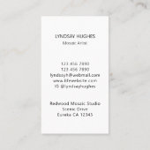 Carte De Visite Artiste Artiste Entreprise (Dos)