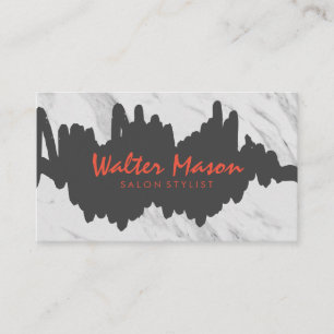 Carte De Visite Artiste Brossé Gris Scribble Marbre