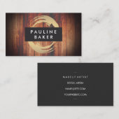 Carte De Visite Artiste Brush Stroke Bois rustique (Devant / Derrière)