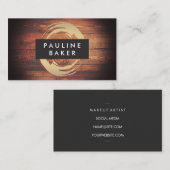 Carte De Visite Artiste Brush Stroke Bois rustique (Devant / Derrière)