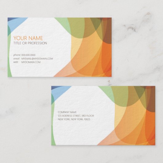 Carte De Visite Artiste coloré (Devant / Derrière)