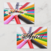 Carte De Visite Artiste Crayon Crayon (Devant / Derrière)