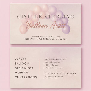 Carte De Visite Artiste d'arche de ballons Pastel