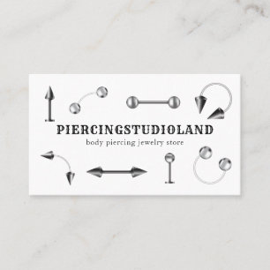 Carte De Visite Artiste de bijoux en métal argenté piercing corpor