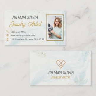 Carte De Visite Artiste de bijoux permanents élégants Code QR Entr