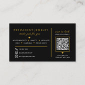 Carte De Visite Artiste de Bijoux Permanents Élégants Code QR Mini (Dos)