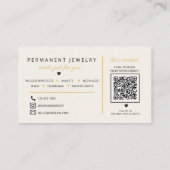 Carte De Visite Artiste de bijoux permanents neutres modernes Code (Dos)