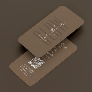 Carte De Visite Artiste de bronzage minimaliste Glow Stylist Brun