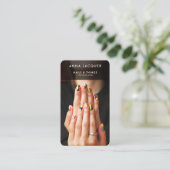 Carte De Visite Artiste de clou moderne Beauté Salon Manicure QR (Debout devant)