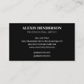 Carte De Visite Artiste de code QR simple abstrait noir et blanc (Dos)