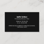 Carte De Visite Artiste de la voix Voicover Talent Master of Cerem (Dos)