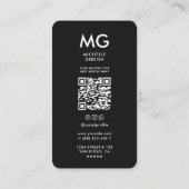 Carte De Visite Artiste de l'ongle maniériste moderne Noir (Dos)