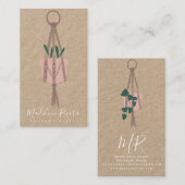 Carte De Visite Artiste de Macrame Conception artisanale Suspendu  (Devant / Derrière)