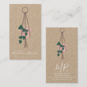 Carte De Visite Artiste de Macrame Conception artisanale Suspendu  (Devant / Derrière)