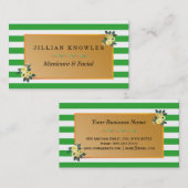 Carte De Visite Artiste de manucure florale (Devant / Derrière)