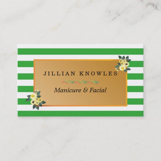 Carte De Visite Artiste de manucure florale (Devant)