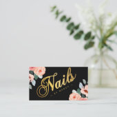 Carte De Visite artiste de manucure girly florale (Debout devant)