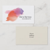 Carte De Visite Artiste de maquillage - Aquarelle (Devant / Derrière)