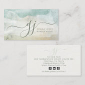 Carte De Visite Artiste de maquillage aquarelle Abstraite (Devant / Derrière)