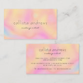 Carte De Visite Artiste de maquillage arc-en-ciel Holographique de (Devant / Derrière)