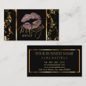 Carte De Visite Artiste de maquillage aux accents d'or de marbre (Devant / Derrière)