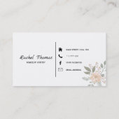 Carte De Visite Artiste de maquillage aux fleurs colorées (Dos)