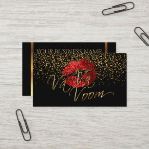 Carte De Visite Artiste de maquillage avec Confetti Or & Lèvres r