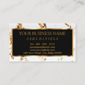 Carte De Visite Artiste de maquillage avec Marbre blanc Gold & Red (Dos)